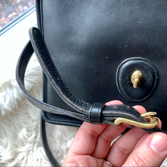 Vintage Coach Medium Black Leather Station Satchel - Picture 9 of 16